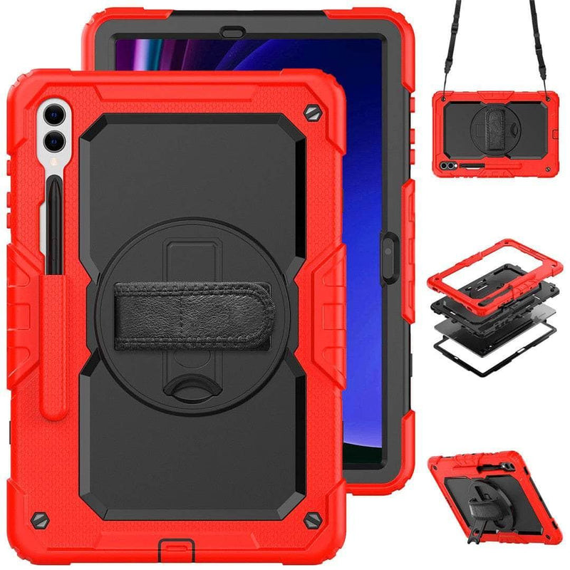 Casebuddy Red / galaxy tab s9 11 Galaxy Tab S9 Heavy Duty Kickstand Strap Case