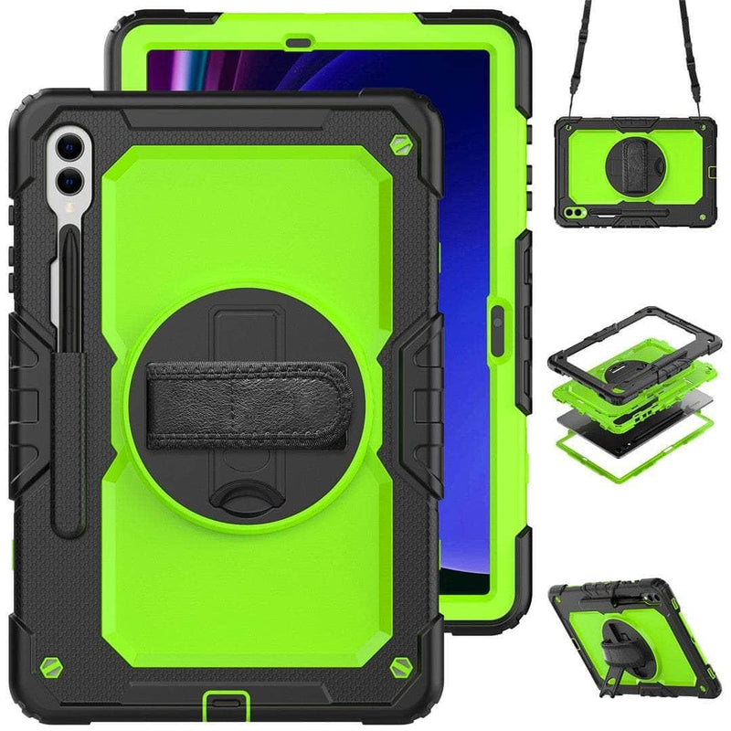 Casebuddy PC Green / galaxy tab s9 11 Galaxy Tab S9 Heavy Duty Kickstand Strap Case