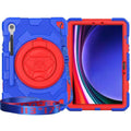 Casebuddy Blue-Red / S9 Plus 12.4 inch Galaxy Tab S9 Plus Shockproof Kids Cover