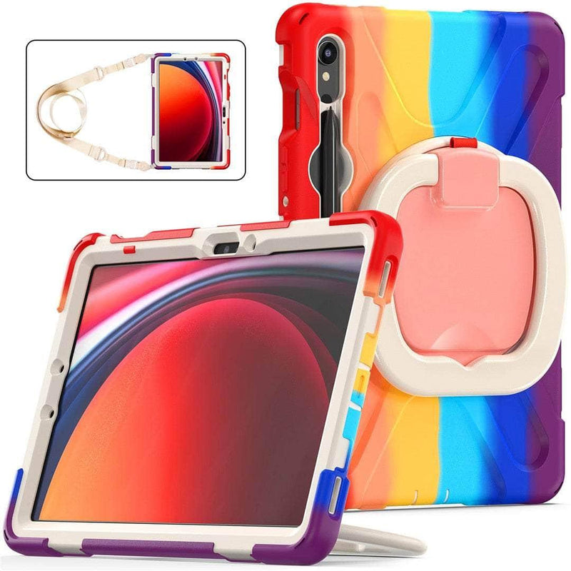 Casebuddy C-Red / Tab S9 11 inch Galaxy Tab S9 Rotating Shockproof Rugged Cover