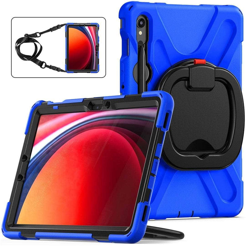 Casebuddy Blue / Tab S9 11 inch Galaxy Tab S9 Rotating Shockproof Rugged Cover
