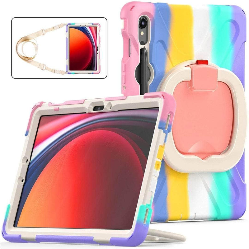 Casebuddy C-Pink / Tab S9 11 inch Galaxy Tab S9 Rotating Shockproof Rugged Cover