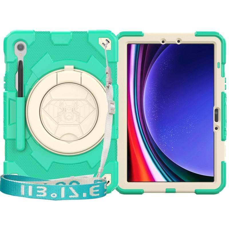 Casebuddy Cyan-Rose Gold / S9 11 inch Galaxy Tab S9 Shockproof Kids Cover