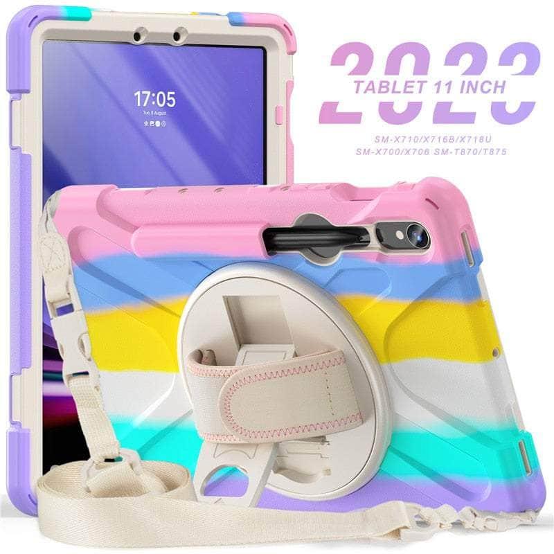 Casebuddy Colorful Pink / S9 11 inch Galaxy Tab S9 Shockproof Kids Tablet Stand
