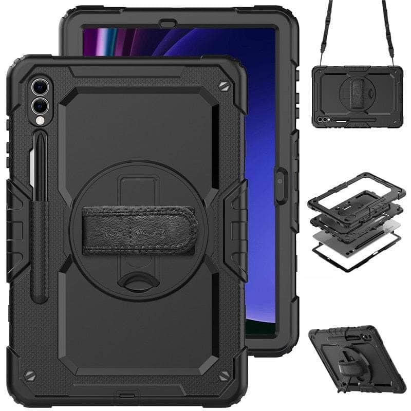 Casebuddy BK-BK / Tab S9 11 inch Galaxy Tab S9 Shockproof Shoulder Strap Case