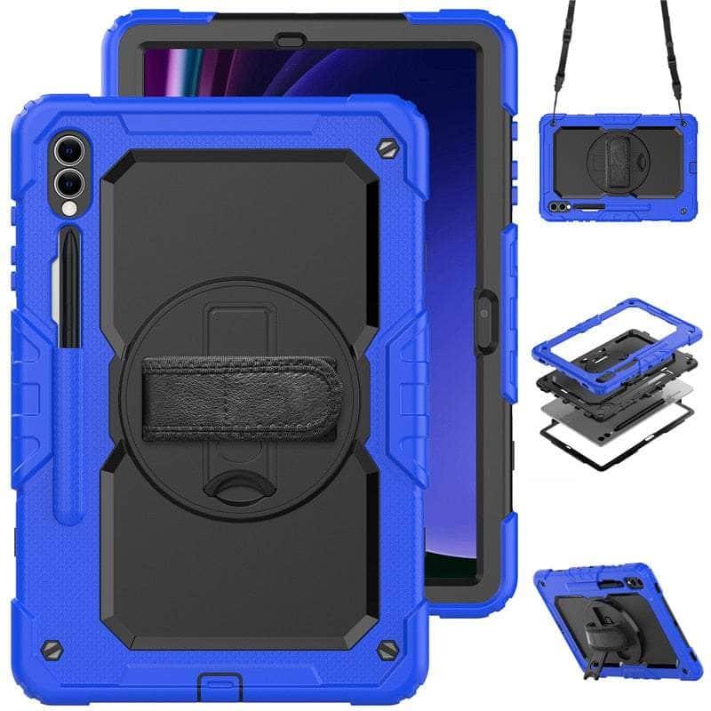 Casebuddy BK-BL / Tab S9 11 inch Galaxy Tab S9 Shockproof Shoulder Strap Case