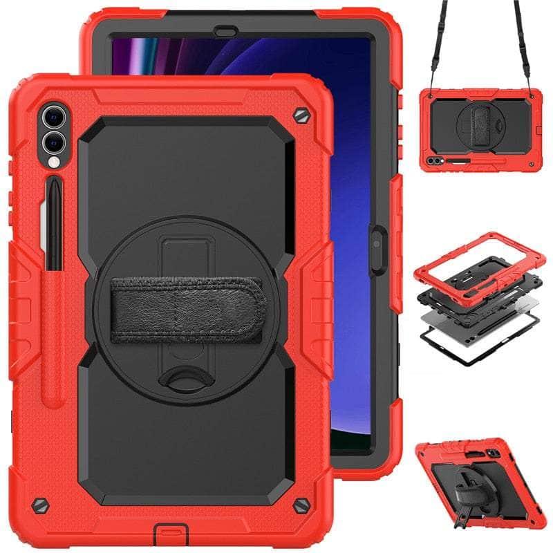 Casebuddy BK-RED / Tab S9 11 inch Galaxy Tab S9 Shockproof Shoulder Strap Case