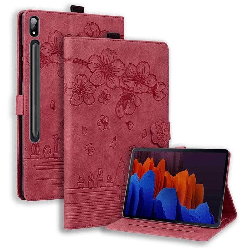 Casebuddy red-sakura / S9 Ultra (14.6 inch) Galaxy Tab S9 Ultra Luxury Vegan Leather Wallet