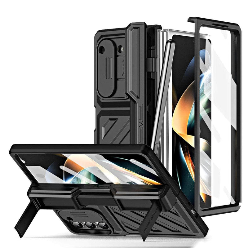 Casebuddy Black / For Galaxy Z Fold 5 Galaxy Z Fold 5 Rugged Armor Pen Slot Case