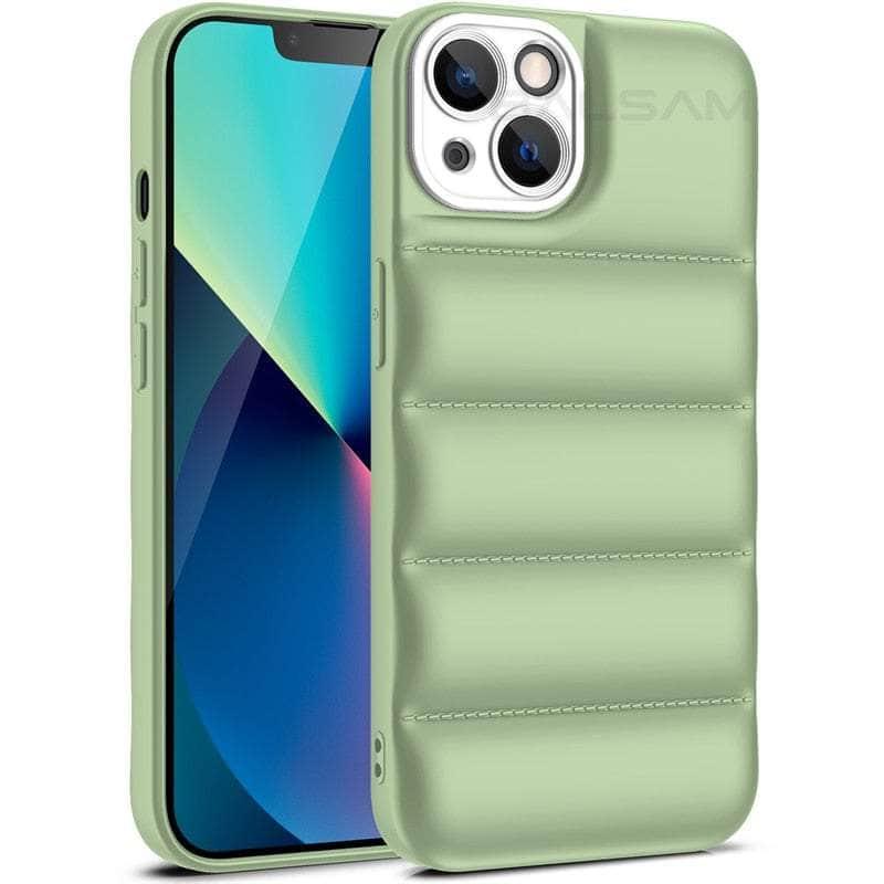 Casebuddy W-Green / For iPhone 15 iPhone 15 Down Jacket Shockproof Cover
