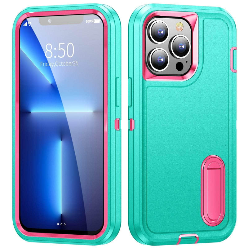 Casebuddy Cyan-Rose Red / For iPhone 15 iPhone 15 Heavy Armor Shockproof Defend Case