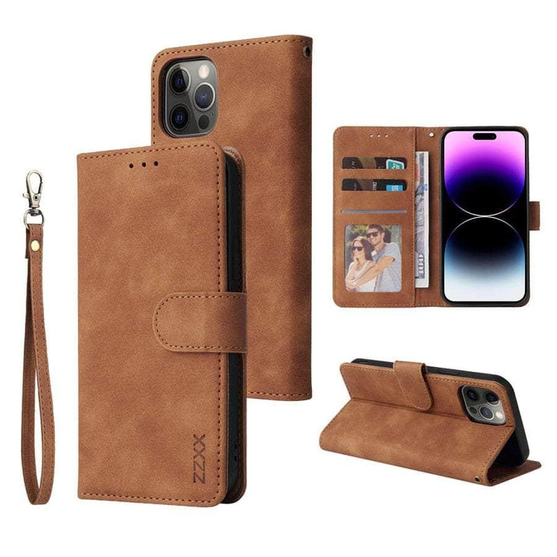 Casebuddy Brown / iPhone 15 iPhone 15 Leather Wallet Case