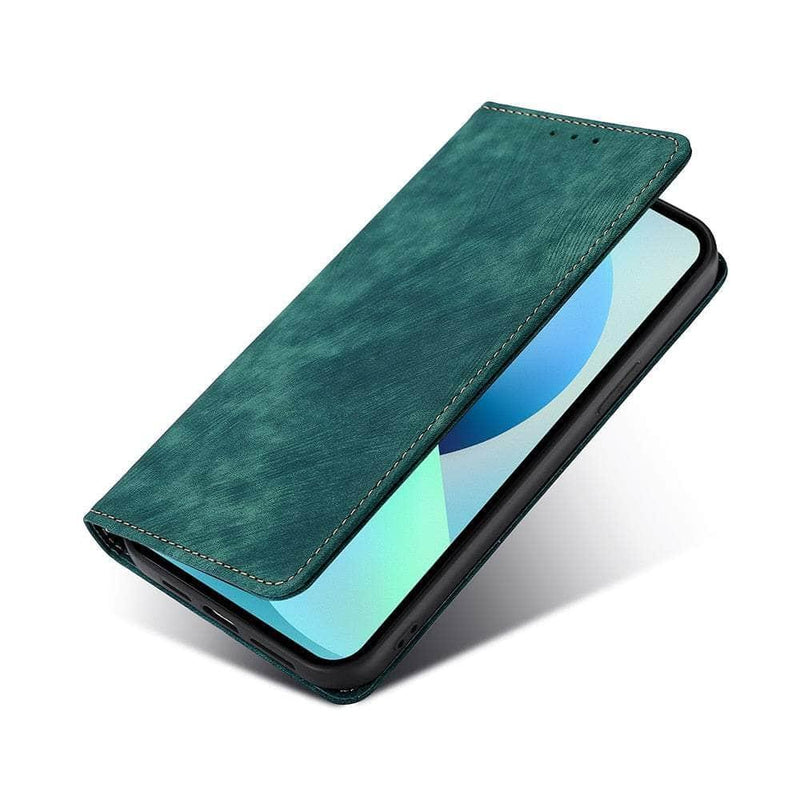 Casebuddy for iPhone 15 / Green iPhone 15 Luxury Business Vegan Leather Case
