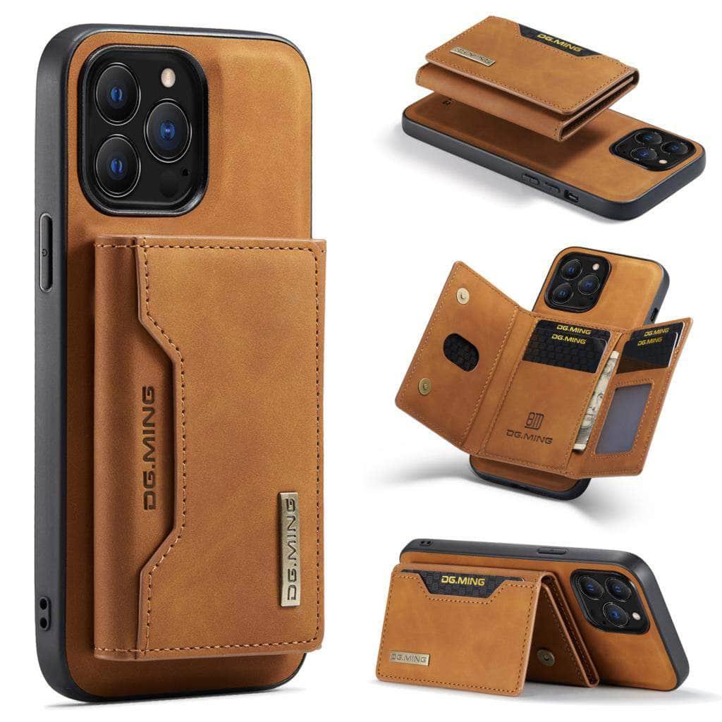 Casebuddy Brown / For iPhone 15 iPhone 15 Magnetic Split Body Wallet Case