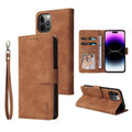 Casebuddy Brown / iPhone 15 Plus iPhone 15 Plus Leather Wallet Case