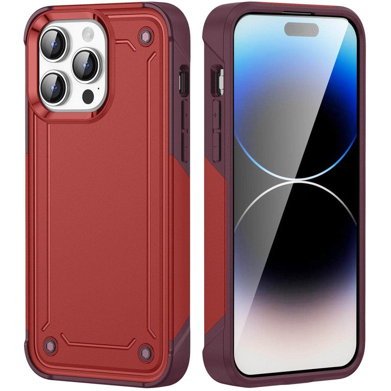 Casebuddy Red-Rose Red / For iPhone 15 Plus iPhone 15 Plus Shockproof Hard Plastic TPU Bumper