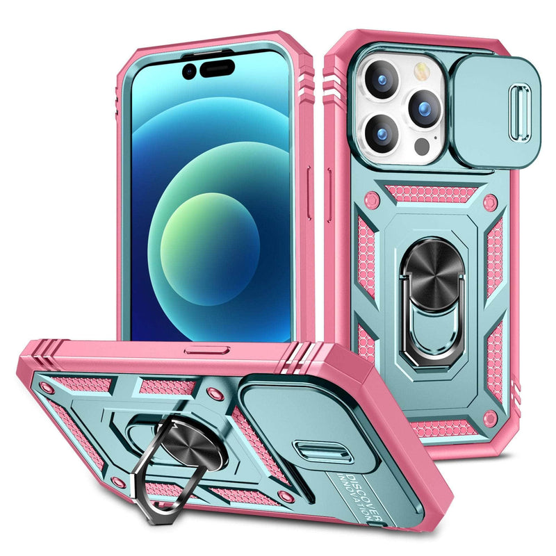 Casebuddy Green Pink / iPhone 15 Pro iPhone 15 Pro Armor Designed Shockproof Rugged Military Case