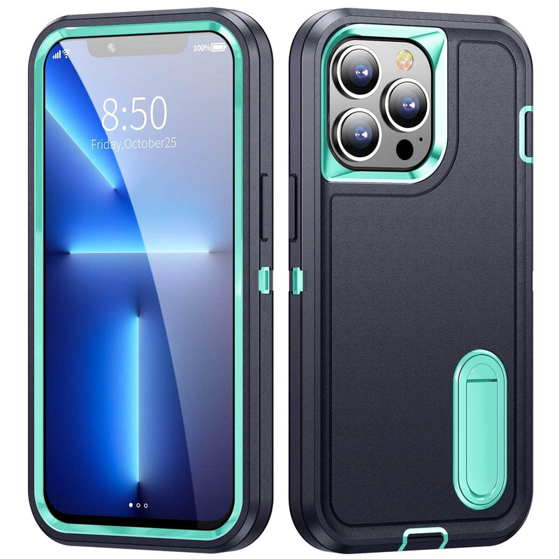 Casebuddy Dark Blue-Cyan / For iPhone 15 Pro iPhone 15 Pro Heavy Armor Shockproof Defend Case