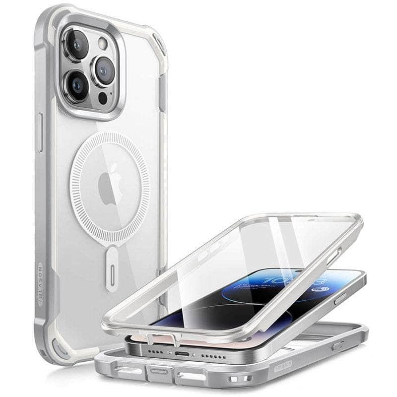 Casebuddy White / PC + TPU iPhone 15 Pro I-BLASON AresMag Shockproof MagSafe Case