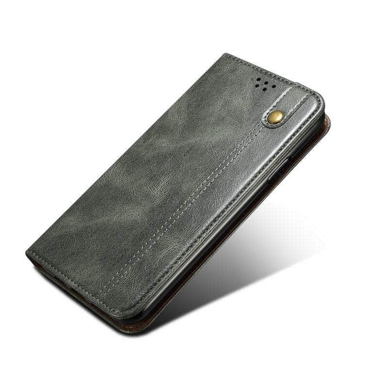 Casebuddy Green / A14 5G Luxury Galaxy A14 Vegan Leather Magnet Book