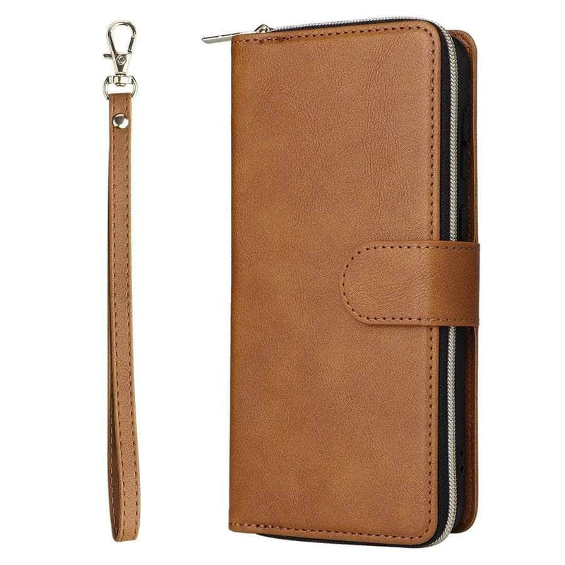 Casebuddy Brown / Galaxy A14 Luxury Galaxy A14 Wallet 9-Card Leather Case