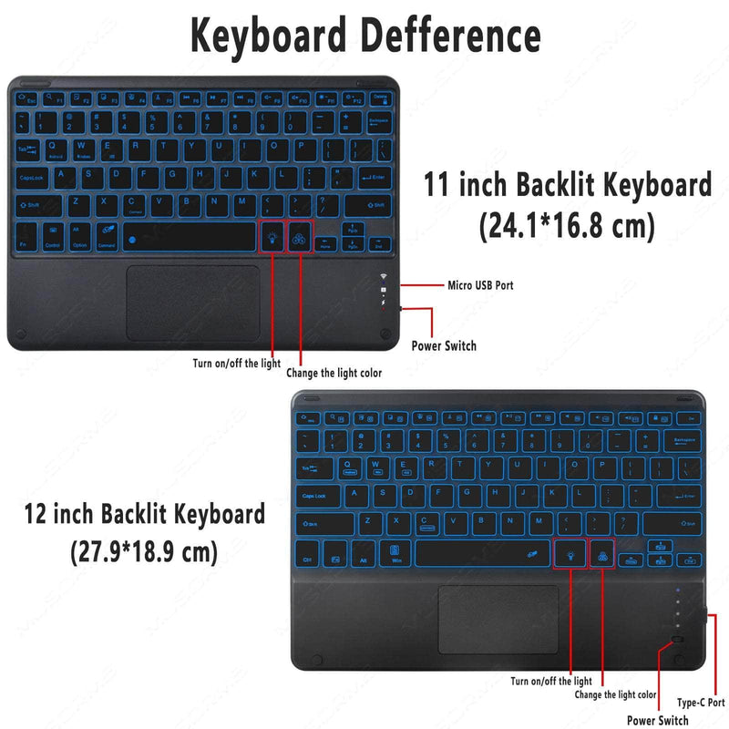 Casebuddy Black / Tab S9 Plus 12.4 Magic Galaxy S9 Plus Touchpad Backlit Keyboard Case