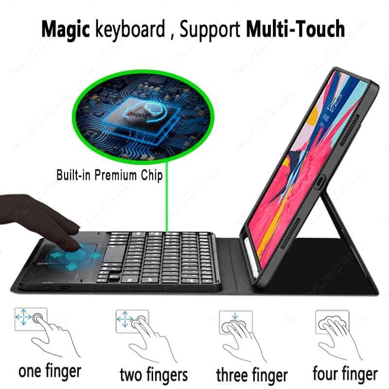 Casebuddy Black / Tab S9 11-inch Magic Galaxy S9 Touchpad Backlit Keyboard Case
