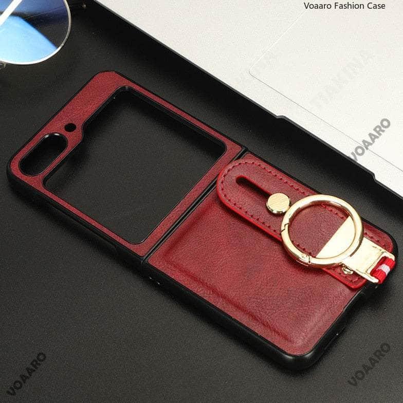 Casebuddy Red / For Galaxy Z Flip 5 Metal Ring Galaxy Z Flip 5 Wristband Case