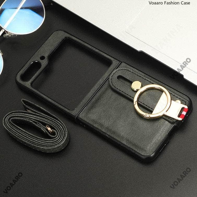 Casebuddy Green Add Strap / For Galaxy Z Flip 5 Metal Ring Galaxy Z Flip 5 Wristband Case