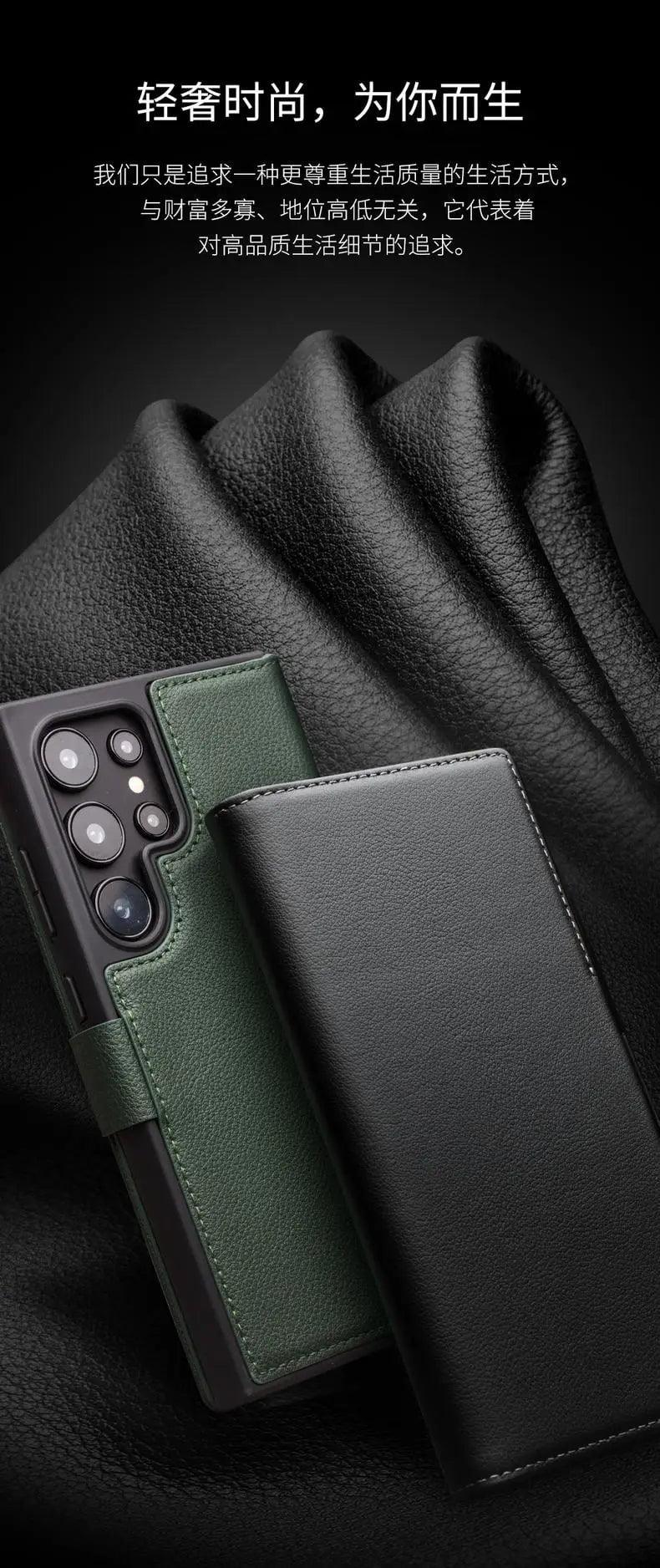 Casebuddy Qialino Galaxy S24 Ultra Genuine Leather Flip Cover