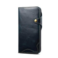 Casebuddy Blue / For iPhone 15 Real Leather iPhone 15 Vintage Card Case