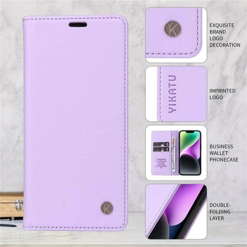 Casebuddy Light Purple / for Galaxy A14 5G Samsung Galaxy A14 Flip Vegan Leather Case