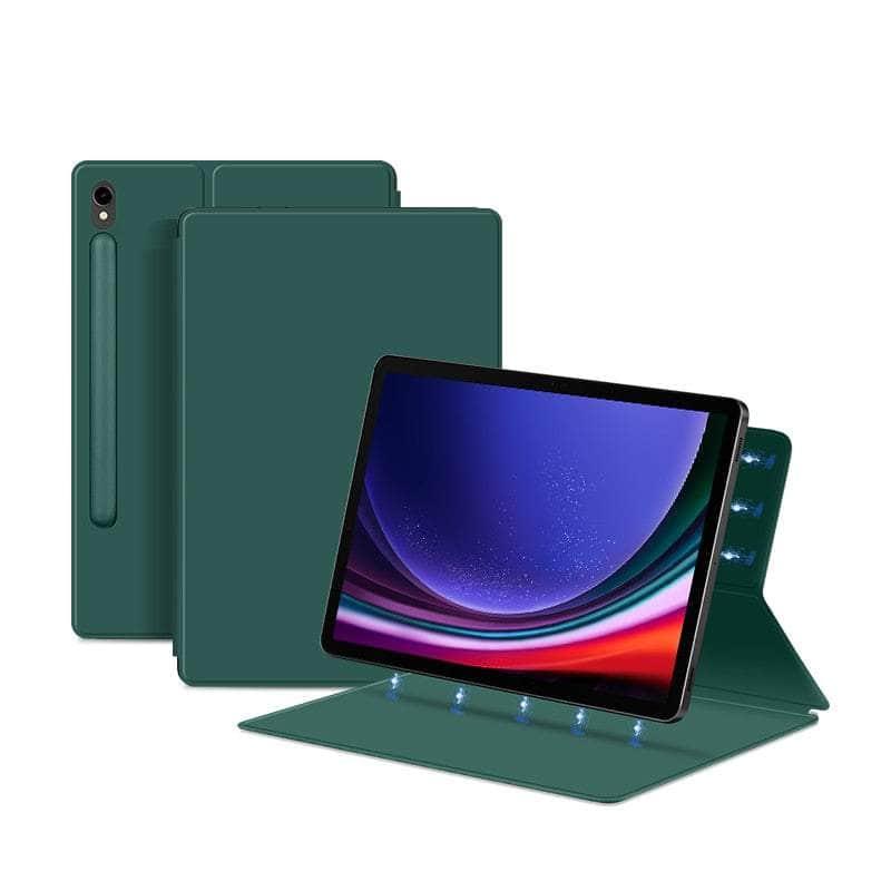 Casebuddy Dark Green / For Galaxy Tab S9 Smart Magnetic Galaxy Tab S9 2023 Pencil Holder Case
