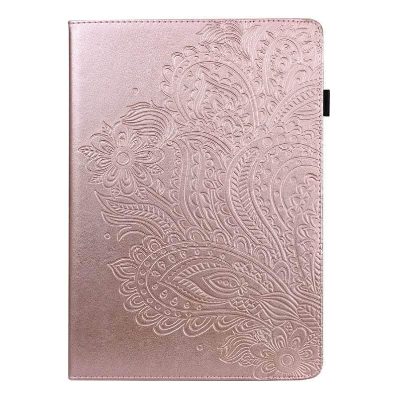 Casebuddy rose gold-flower / Tab S9 (11 inch) Tab S9 2023 Cute Deer Stand Wallet Cover