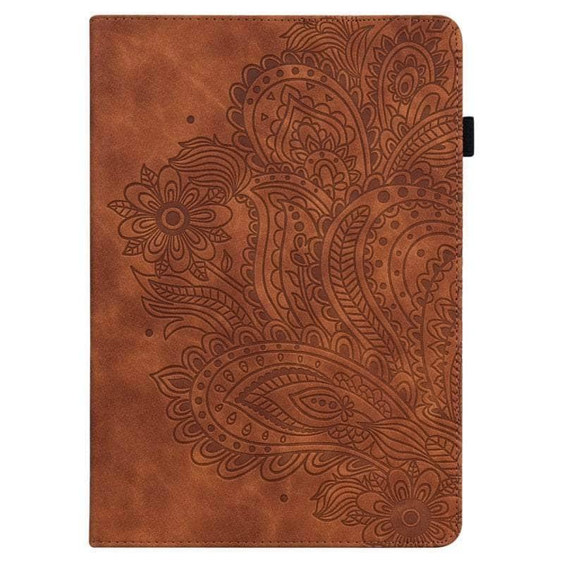 Casebuddy brown-flower / Tab S9 (11 inch) Tab S9 2023 Cute Deer Stand Wallet Cover
