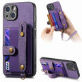 Casebuddy Purple / for iPhone 15 Vegan Leather iPhone 15 Wallet Case