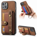 Casebuddy Brown / for iPhone 15 Vegan Leather iPhone 15 Wallet Case