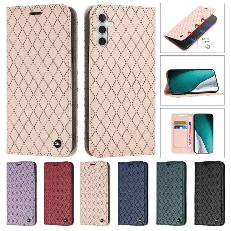 Casebuddy Embossing Samsung Galaxy A24 Vegan Leather Wallet