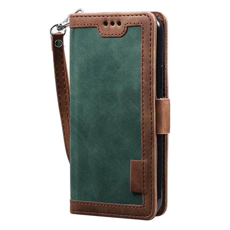 Casebuddy Dark Green / For Galaxy A14 5G Galaxy A14 Leather Flip Wallet Case