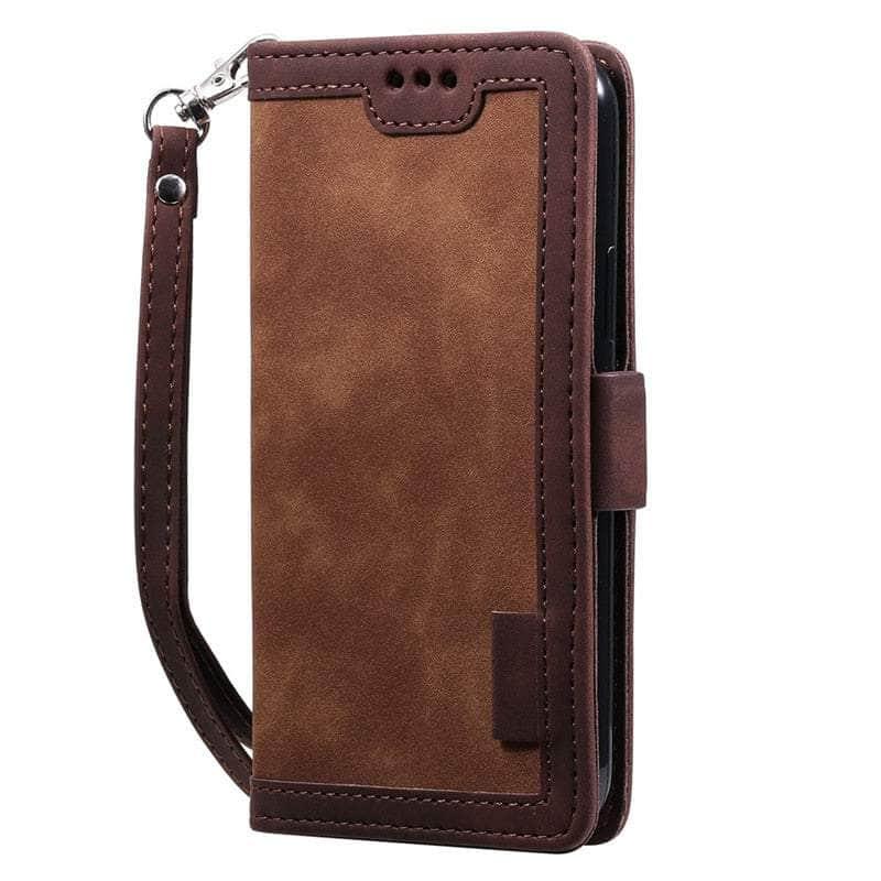 Casebuddy Dark Brown / For Galaxy A14 5G Galaxy A14 Leather Flip Wallet Case