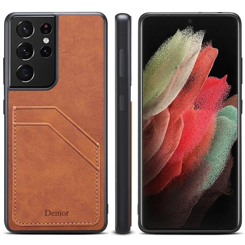 Galaxy S24 Luxury Vegan Leather Card Slot Case