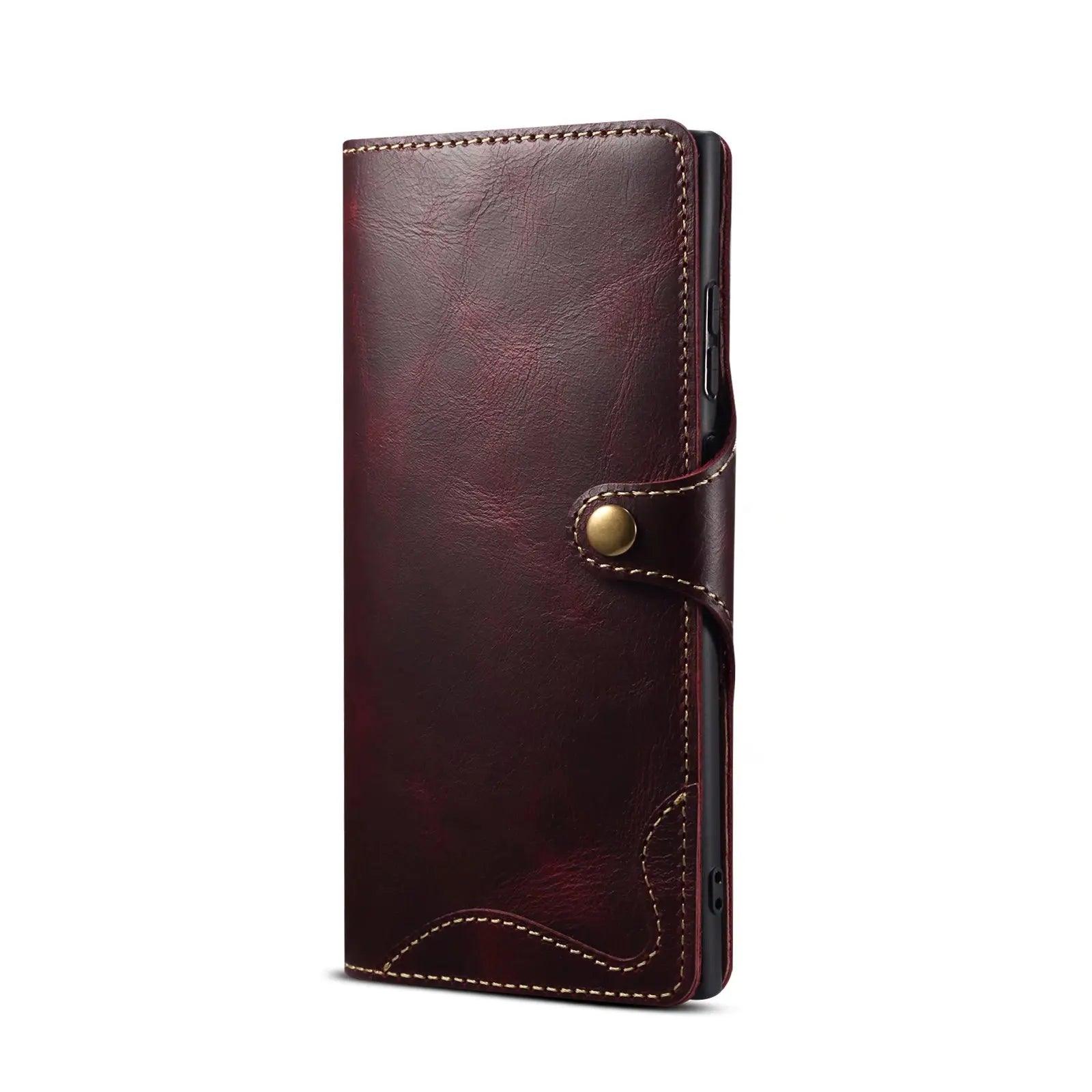Casebuddy Red / Galaxy S24 Galaxy S24 Real Cowhide Leather Wallet Case