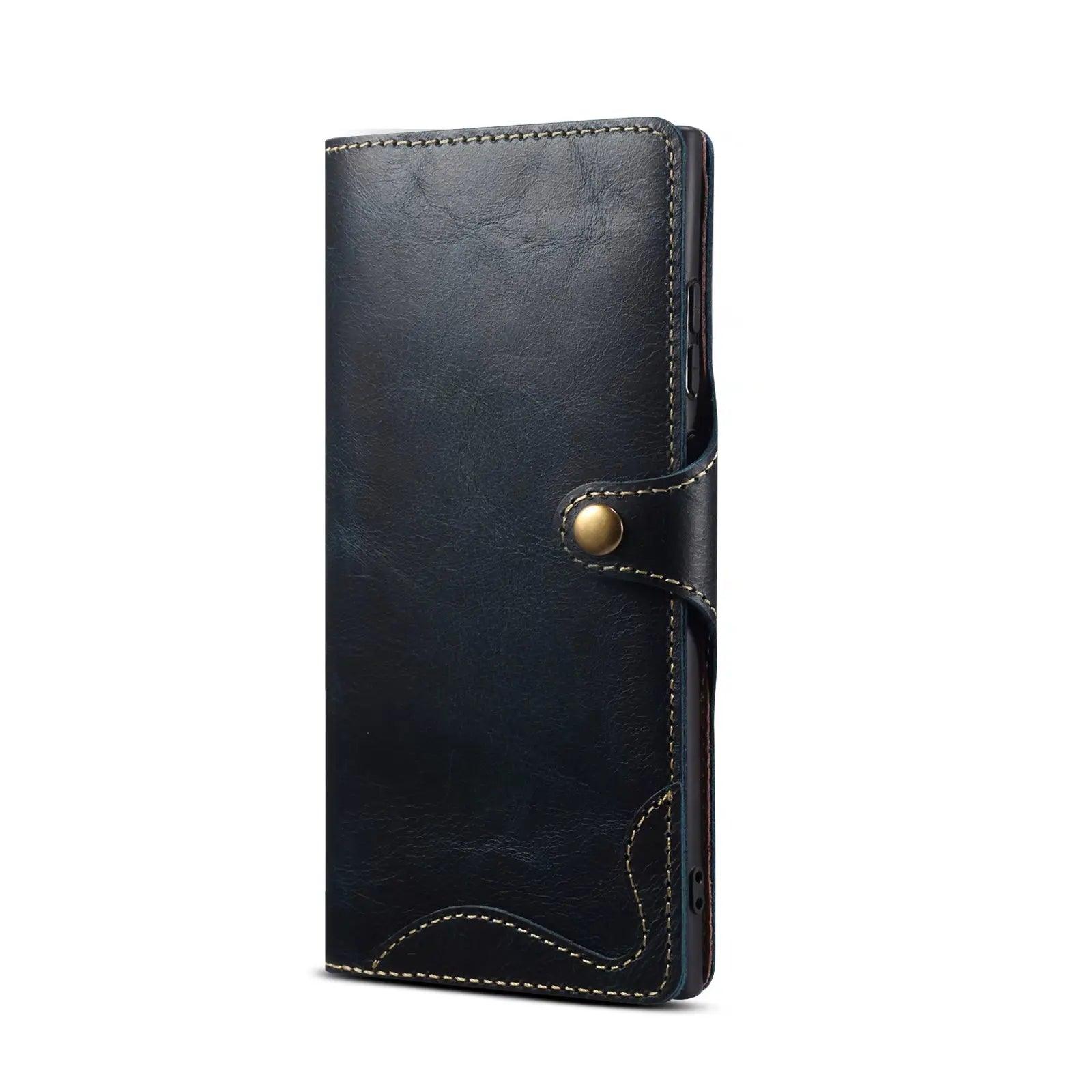 Casebuddy Blue / Galaxy S24 Galaxy S24 Real Cowhide Leather Wallet Case
