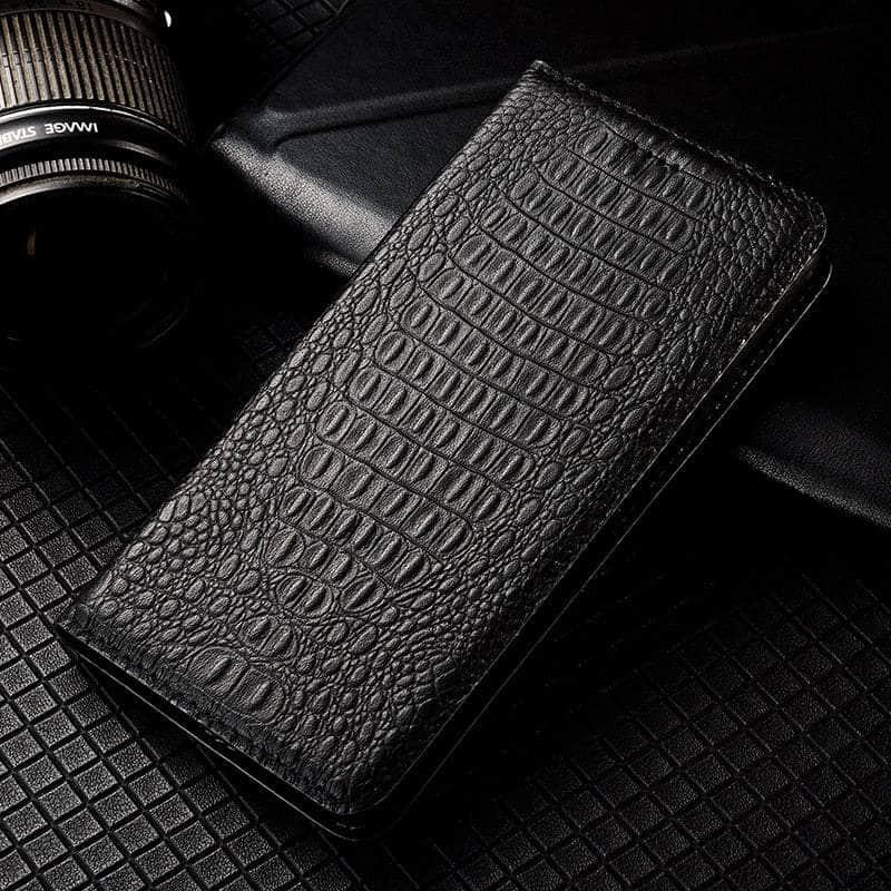 Casebuddy Black / Galaxy A34 5G Genuine Galaxy A34 Leather Flip Wallet Case