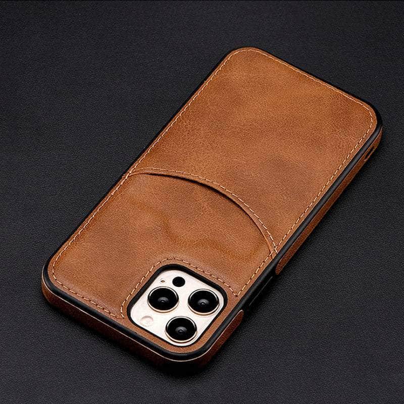 Casebuddy Brown / iphone 15Plus iPhone 15 Plus Credit Card Slot Back Cover