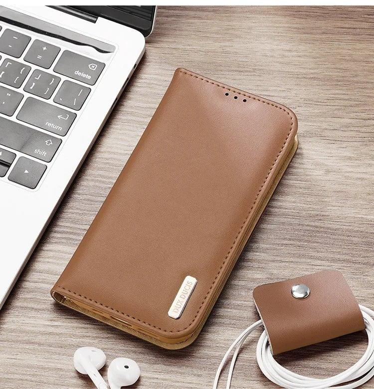 Casebuddy iPhone 15 Plus Dux Ducis Luxury Genuine Leather Wallet