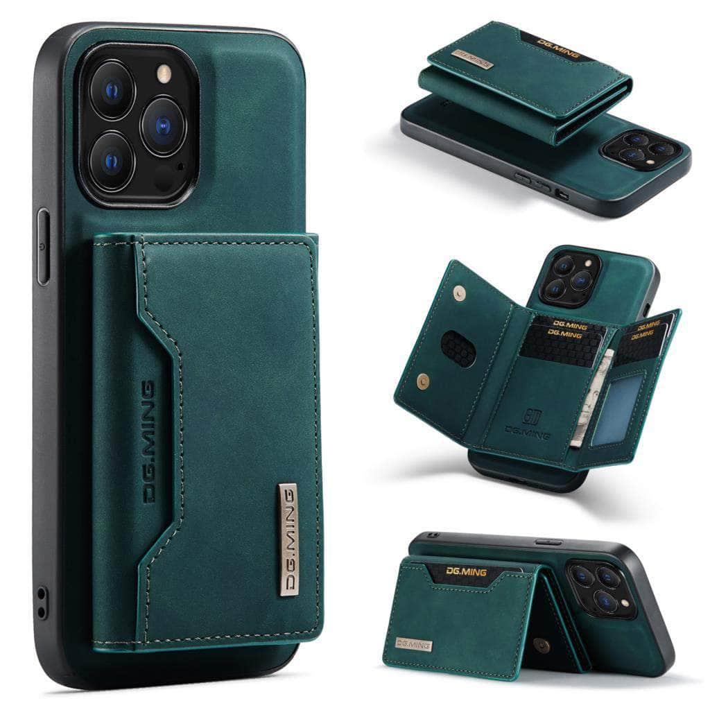 Casebuddy Green / For iPhone 15PLUS iPhone 15 Plus Magnetic Split Body Wallet Case