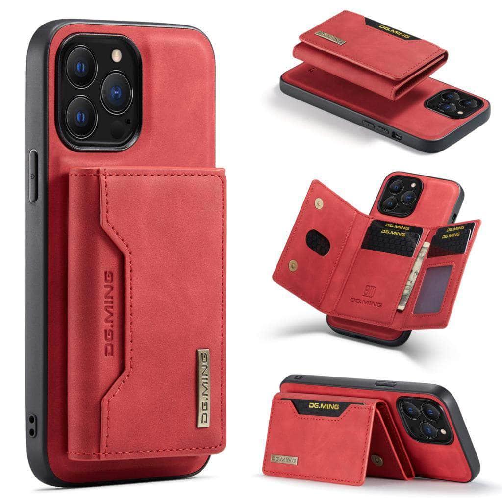 Casebuddy Red / For iPhone 15PLUS iPhone 15 Plus Magnetic Split Body Wallet Case