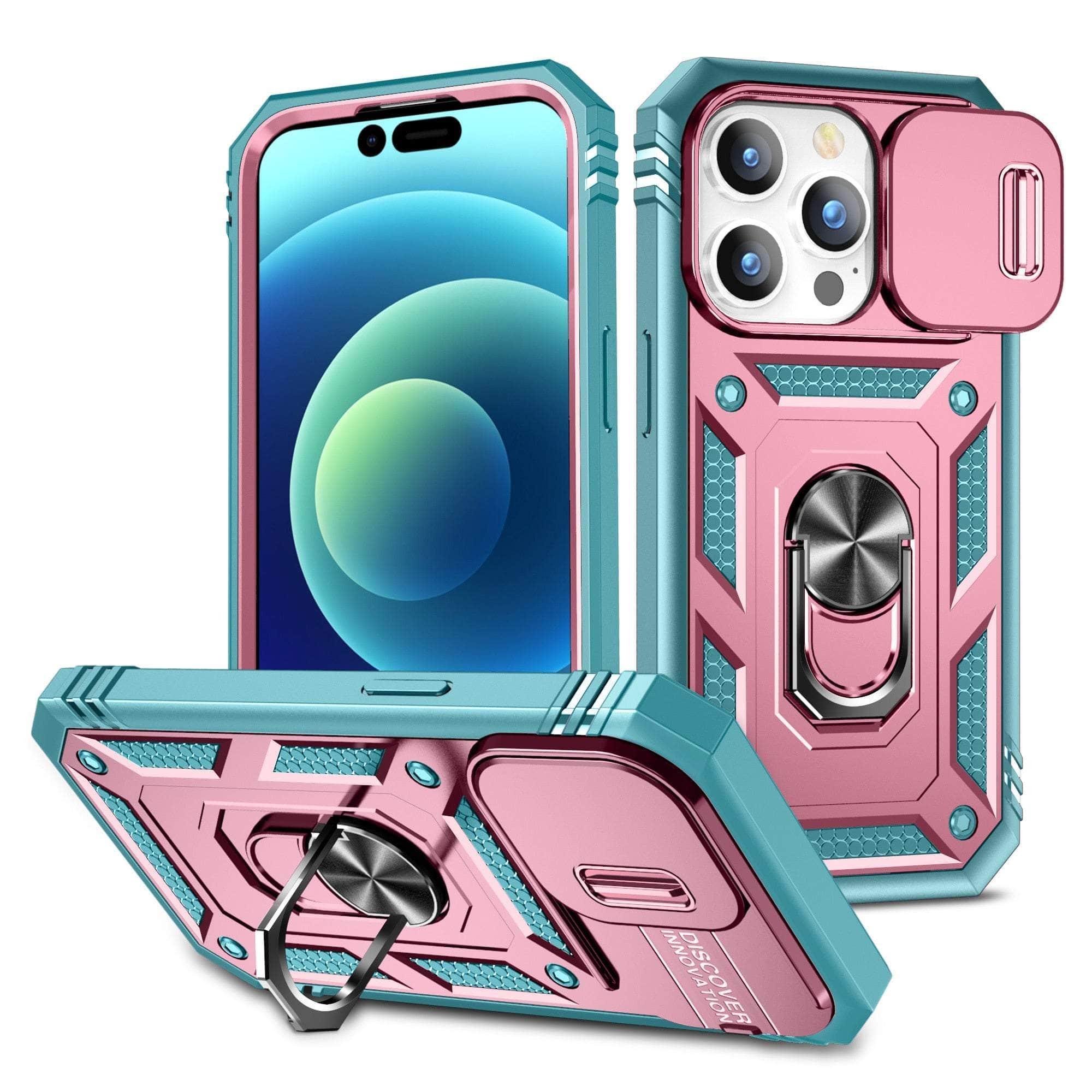 Casebuddy Pink Green / iPhone 15 Pro Max iPhone 15 Pro Max Armor Designed Shockproof Rugged Military Case