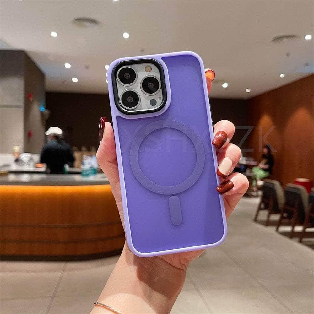 Casebuddy Light Purple / For iPhone 15 ProMax iPhone 15 Pro Max Magnetic Magsafe Shockproof Case